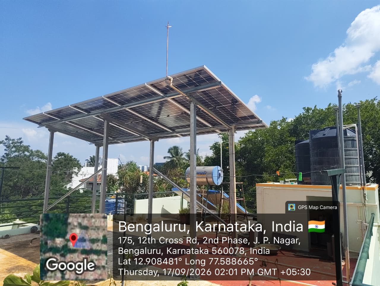 JP Nagar rooftop solar installation in Bengaluru
